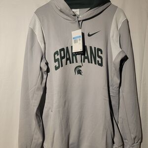Nike Michigan State Spartans College Game Day  Pullover Hoodie Grey Size Medium